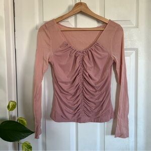 Pink ruched long sleeve